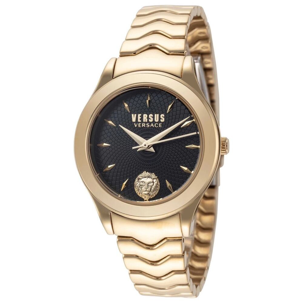 VERSACE Versus Mount Pleasant Gold Tone Medusa Head Watch NEW w/Case Authentic